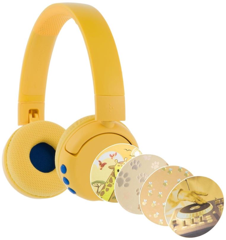 Bezdrátová sluchátka BuddyPhones POP Fun, žlutá