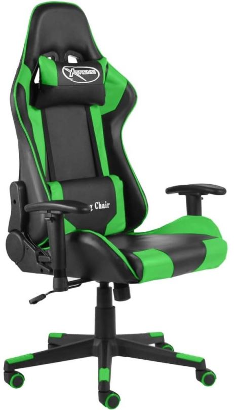 Herní židle SHUMEE Otočná herní židle zelená PVC, 20493