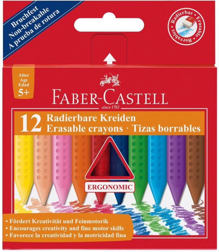 Pastelky FABER-CASTELL Plastic Colour Grip, 12 barev