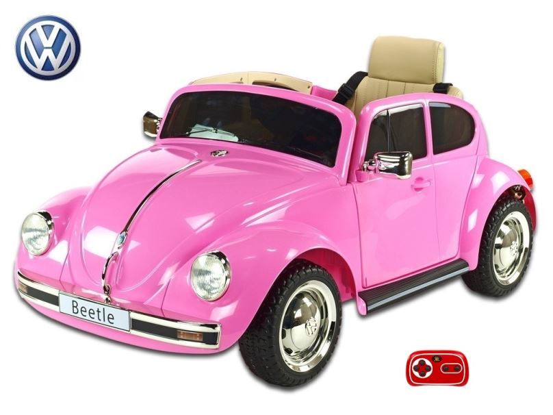 Elektrické auto pro děti Volkswagen Beetle oldtimer růžový