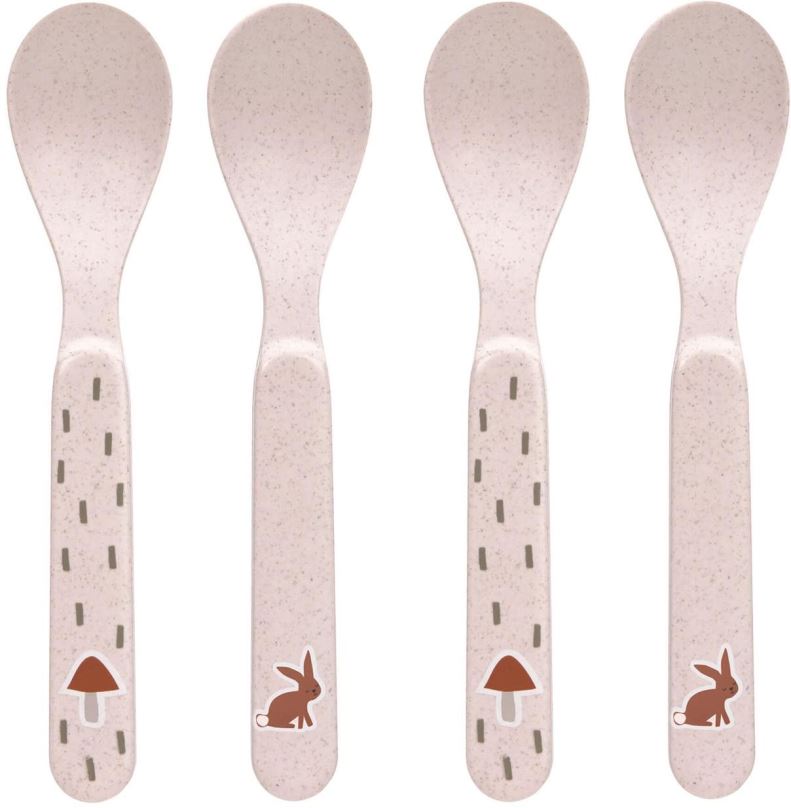 Dětský příbor Lässig Spoon Set PP/Cellulose Little Forest Rabbit, 4 ks