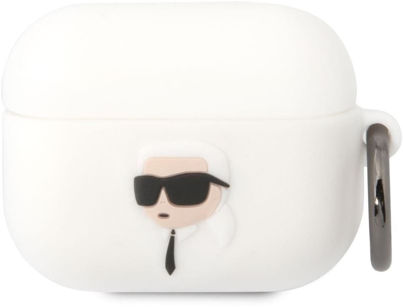 Pouzdro na sluchátka Karl Lagerfeld 3D Logo NFT Karl Head Silikonové Pouzdro pro Airpods Pro White