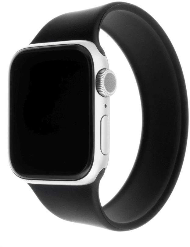 Řemínek FIXED Elastic Silicone Strap pro Apple Watch 42/44/45/Ultra 49mm velikost S černý