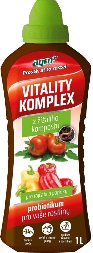 Hnojivo AGRO Hnojivo VITALITY KOMPLEX - rajče a paprika 1 l