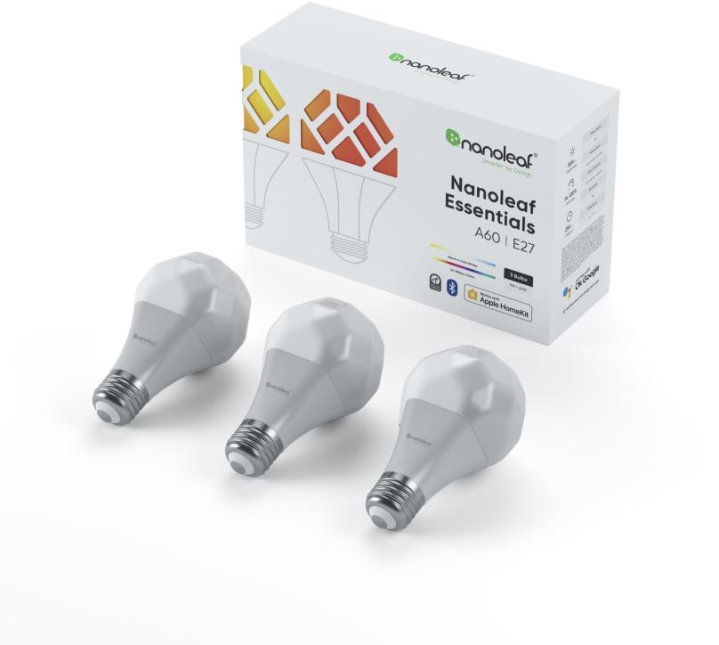 LED žárovka Nanoleaf Essentials Smart A19 Bulb E27 3 Pack