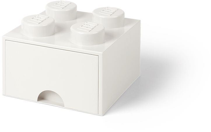 Úložný box LEGO Úložný box 4 s šuplíkem - bílá