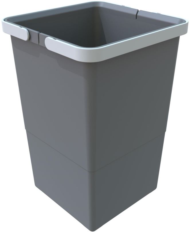 Odpadkový koš Elletipi Plastový koš s rukojeťmi MEDIUM, 12 L, šedý, 34 x 22,5 x 22,5 cm