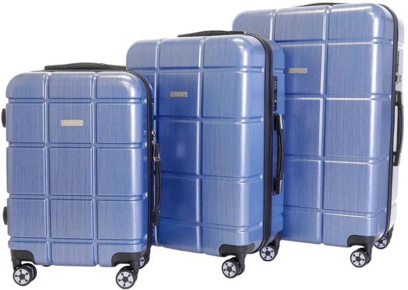 Sada kufrů Sada 3 kufrů T-class 2222, M, L, XL, TSA zámek (modrá)