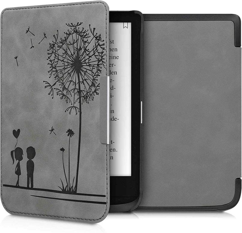Pouzdro na čtečku knih KW Mobile - Dandelion Love - KW5022803 - Pouzdro pro Pocketbook 616/617/627/628/632/633 - šedé