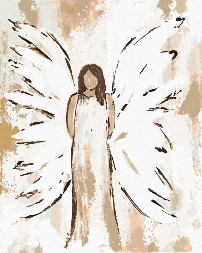 Malování podle čísel Anděl s hnědými vlasy 3 (Haley Bush), 40x50 cm, bez rámu a bez vypnutí plátna