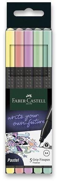 Linery FABER-CASTELL Grip Pastel, 5 barev