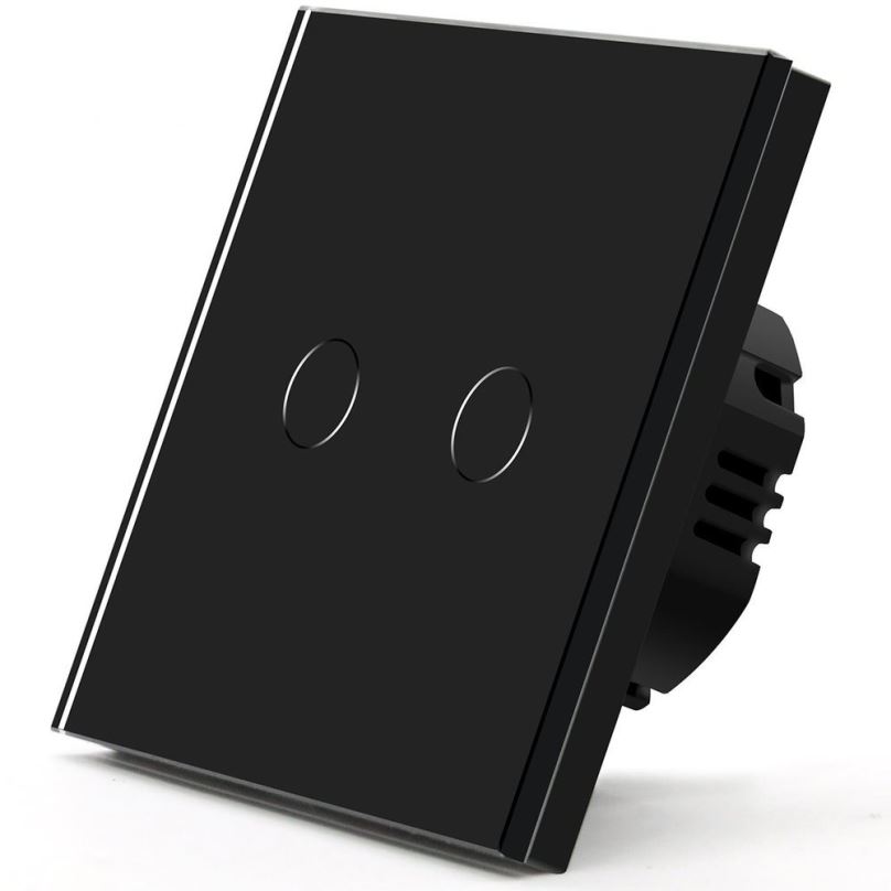 Vypínač iQtech Millennium, WiFi 2x NoN vypínač Smartlife, černý