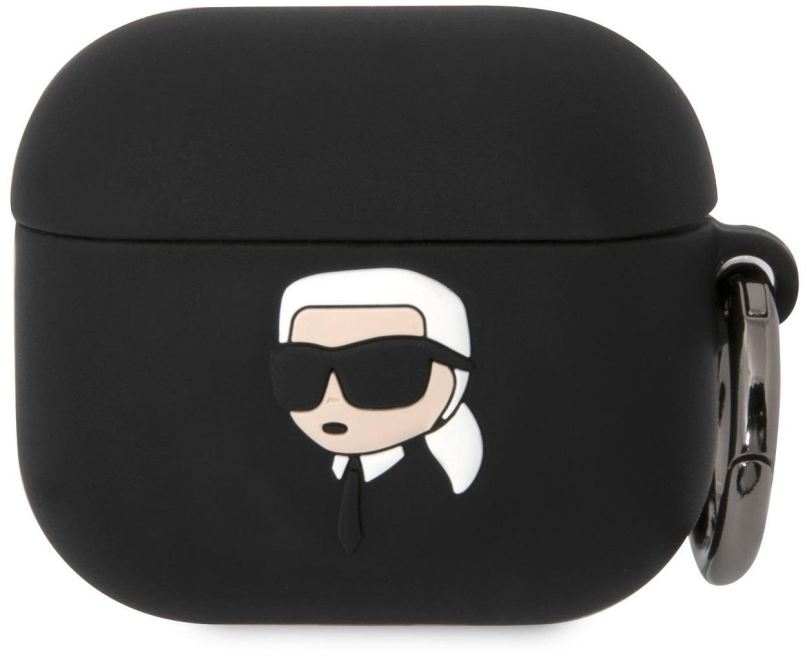 Pouzdro na sluchátka Karl Lagerfeld 3D Logo NFT Karl Head Silikonové Pouzdro pro Airpods 3 Black