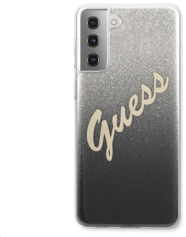 Kryt na mobil Guess TPU Vintage zadní Kryt pro Samsung Galaxy S21+ Gradient Black