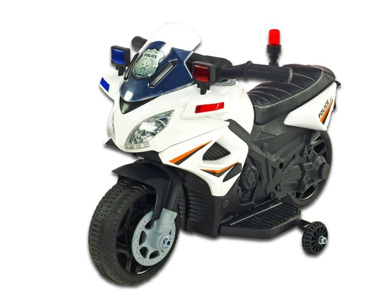 Elektrická motorka pro děti Policie 911, bílá