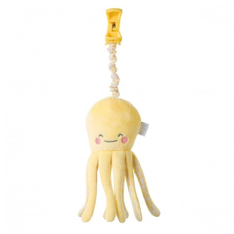 Hračka na kočárek Saro Baby chobotnička s klipem Happy Sea Yellow