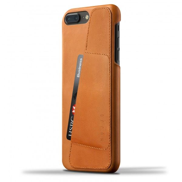 MUJJO Leather Wallet Case pro iPhone 8 Plus / 7 Plus - žlutohnedý