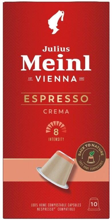 Kávové kapsle Julius Meinl Nespresso kompostovatelné kapsle Espresso Crema (10x 5.6 g / box)