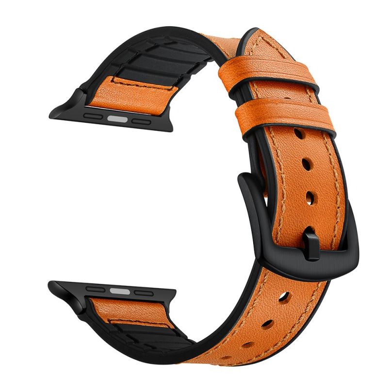Řemínek Eternico Leather and Silicone Band pro Apple Watch 38mm / 40mm / 41mm oranžový