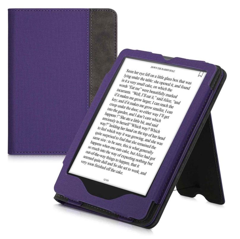 Pouzdro na čtečku knih KW Mobile - Double Leather - KW5626105 - Pouzdro pro Amazon Kindle Paperwhite 5 (2021) - šedá, fialo