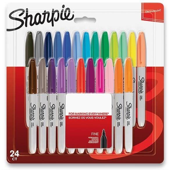 Popisovače SHARPIE Fine, 24 barev