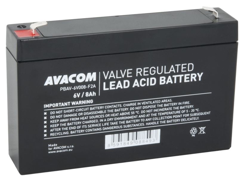 Baterie pro záložní zdroje AVACOM baterie 6V 8Ah F2