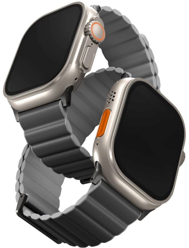 Řemínek Uniq Revix Premium Edition Reversible Magnetic řemínek pro Apple Watch 49/45/44/42mm tmavě šedý/svět