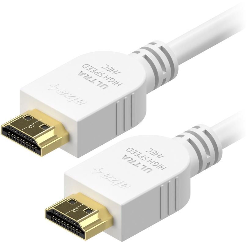 Video kabel AlzaPower Core Premium HDMI 2.1 High Speed 8K 1m bílý