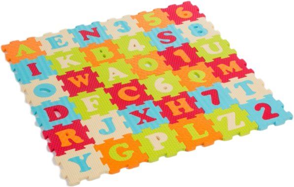 Pěnové puzzle Ludi 90x90cm Písmena a čísla
