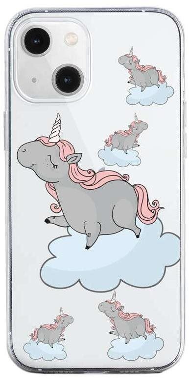 Kryt na mobil TopQ iPhone 13 mini silikon Grey Unicorns 64708
