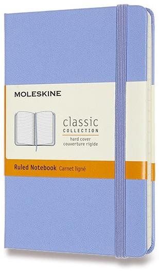 Zápisník Moleskine S, tvrdé desky, linkovaný, nebesky modrý