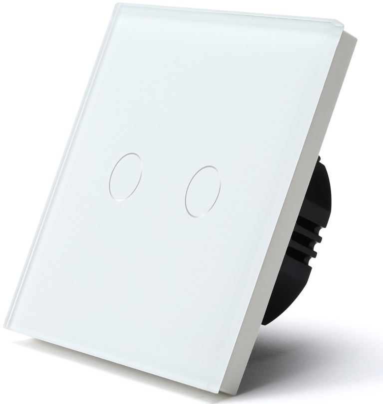 Vypínač iQtech Millennium, WiFi 2x NoN vypínač Smartlife, bílý