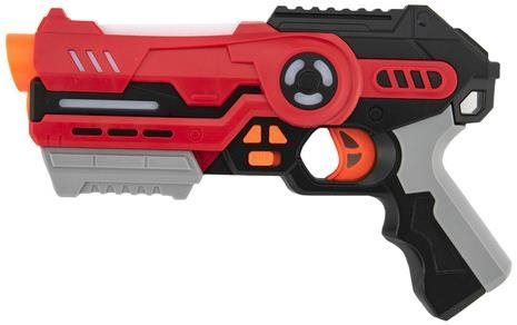 Dětská pistole Pistole 2ks se zaměřovačem plast 25cm na baterie se zvukem a se světlem v krabici 46x33x6cm