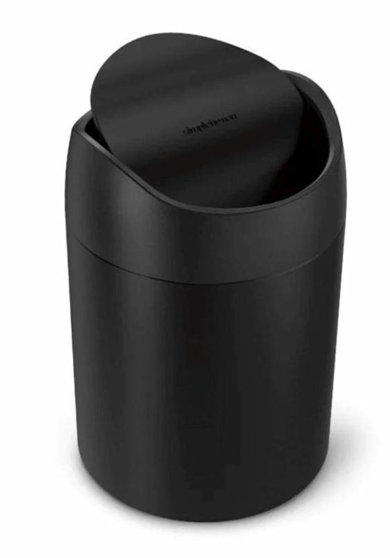 Simplehuman Mini odpadkový koš na stůl, 1,5 l, matná černá ocel, CW2100