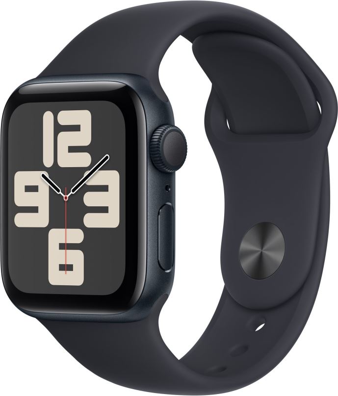 Chytré hodinky Apple Watch SE 40mm Temně inkoustový hliník s temně inkoustovým sportovním řemínkem - M/L