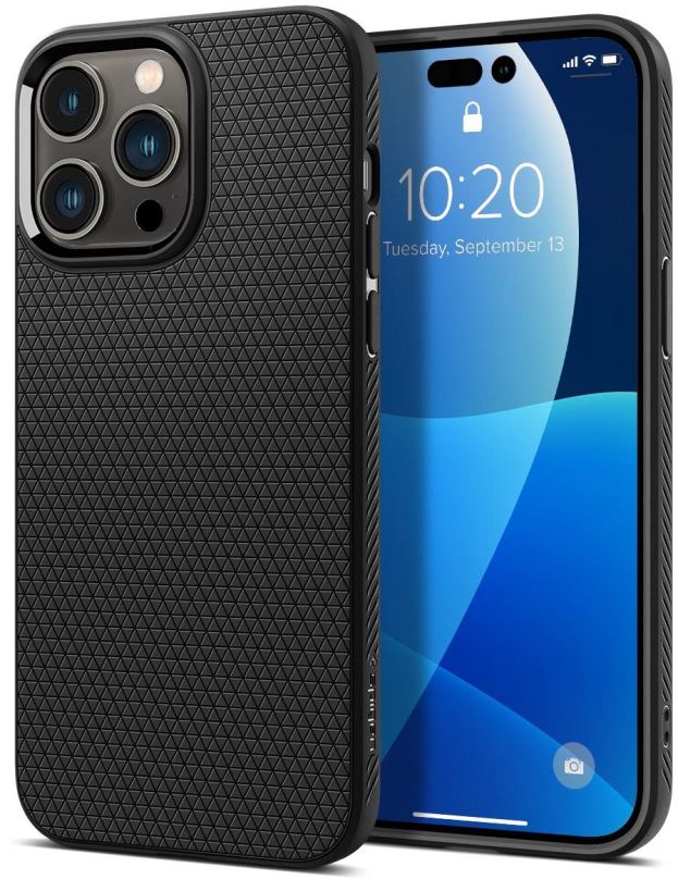 Kryt na mobil Spigen Liquid Air Matte Black iPhone 14 Pro Max