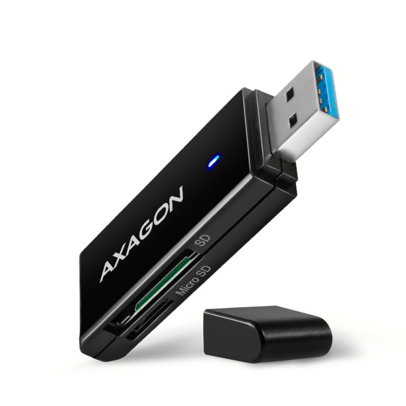 Čtečka karet AXAGON CRE-S2N SUPERSPEED USB-A SD / microSD card reader