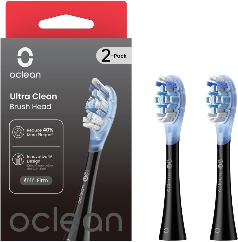 Náhradní hlavice k zubnímu kartáčku Oclean Ultra Clean UC02 2 ks, černé