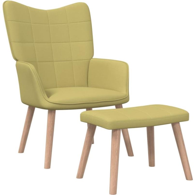 Křeslo Relaxační židle se stoličkou zelená textil, 327935