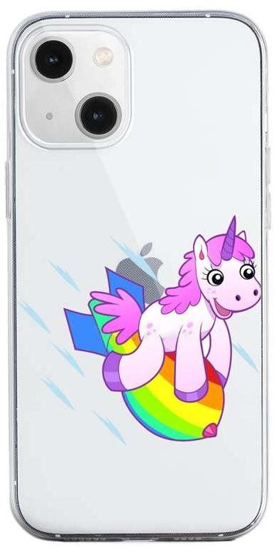 Kryt na mobil TopQ iPhone 13 silikon Flying Unicorn 64670