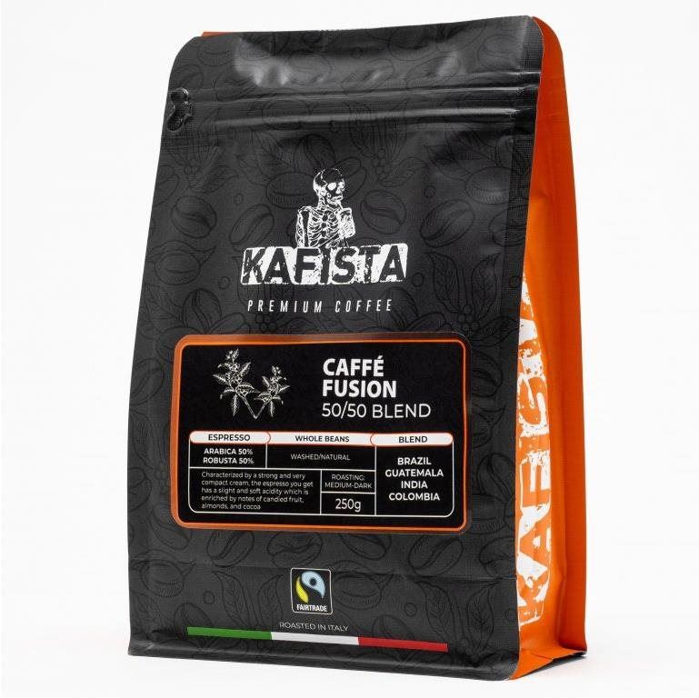 Káva Kafista Zrnková Káva "Café Fusion 50 / 50" –  Směs Arabica & Robusta, espresso 250 g