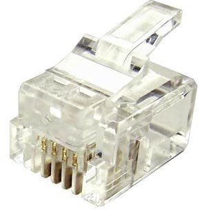 Konektor 100-pack,Datacom RJ11, CAT3, UTP, 6p4c, nestíněný, skládaný, na licnu (lanko)