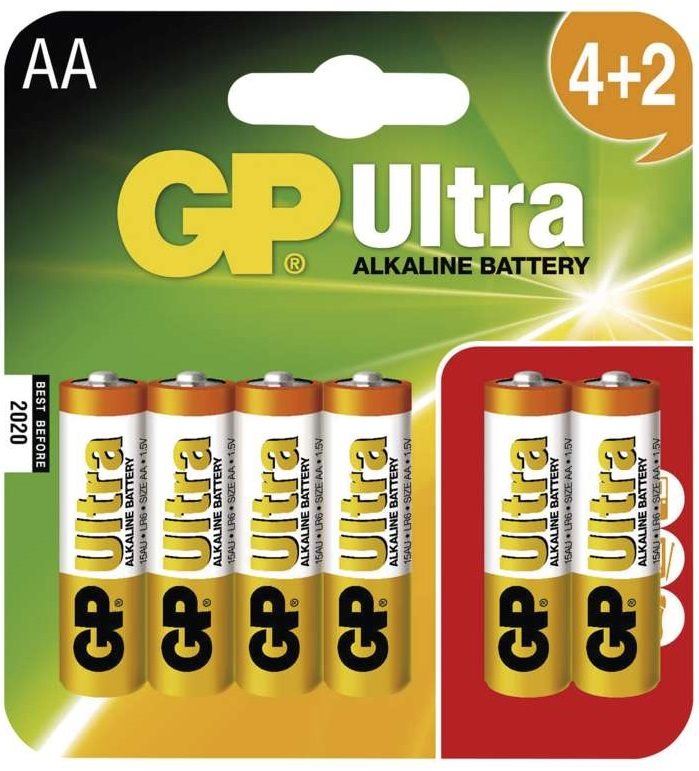 Jednorázová baterie GP Ultra Alkaline LR06 (AA) 4+2ks v blistru