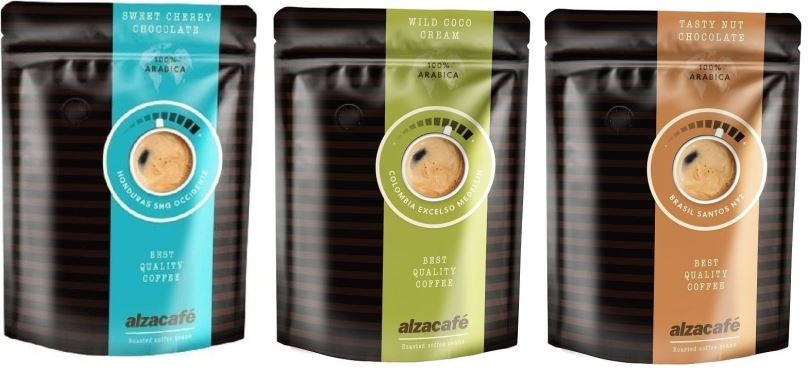 Káva AlzaCafé Bundle Mix 1, zrnková, 250g; 3x