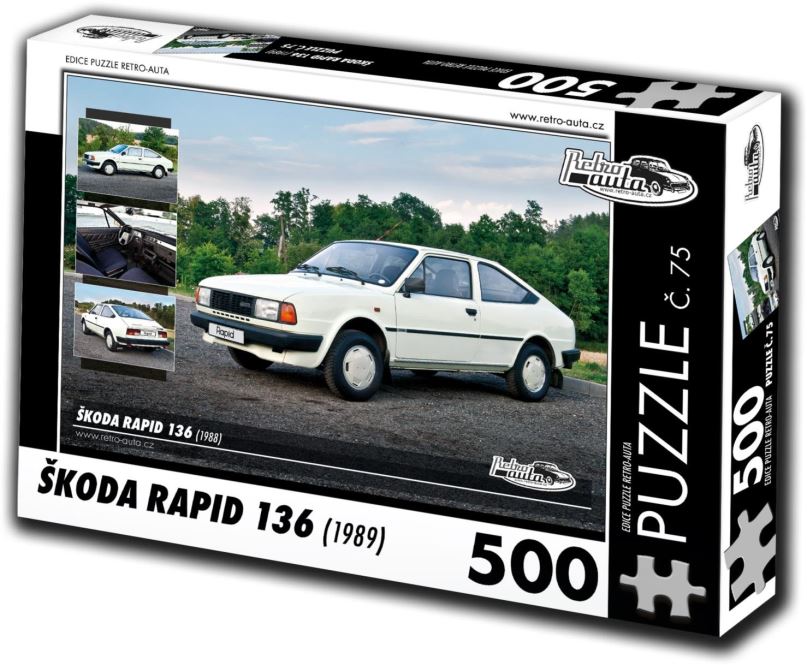 Puzzle Retro-auta Puzzle č. 75 Škoda RAPID 136 (1988) 500 dílků