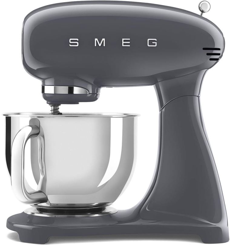 Kuchyňský robot SMEG 50's Retro Style 4,8 l šedý, s nerezovou miskou
