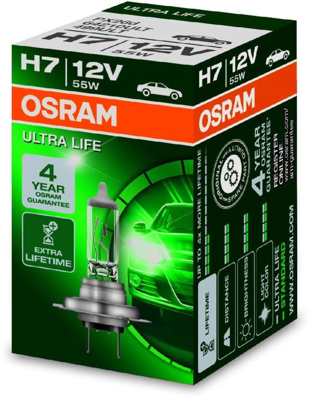 Autožárovka OSRAM Ultra Life H7 55W PX26d