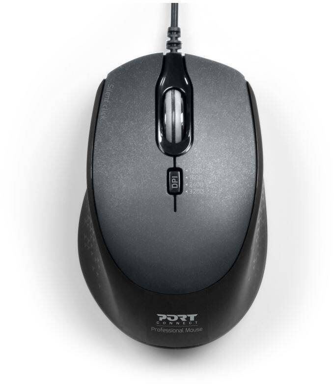 Myš PORT CONNECT SILENT USB-A/USB-C, černá