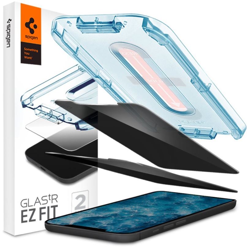Ochranné sklo Spigen Glas tR EZ Fit Privacy 2P iPhone 12/iPhone 12 Pro
