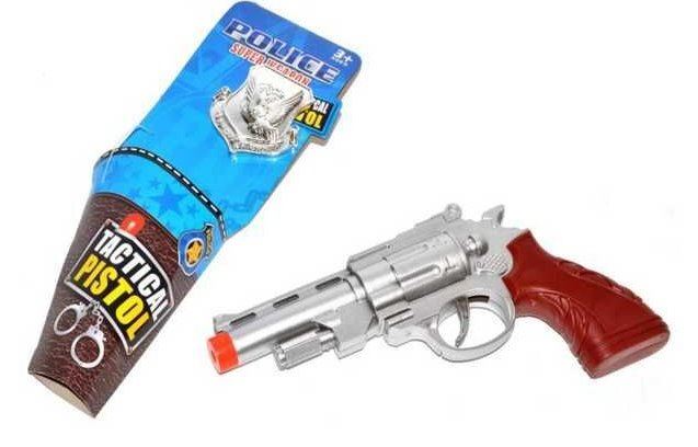 TEDDIES Plastová klapací pistole 22cm s odznakem (mix) 1ks